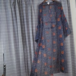 Kimono long top Sheer floral